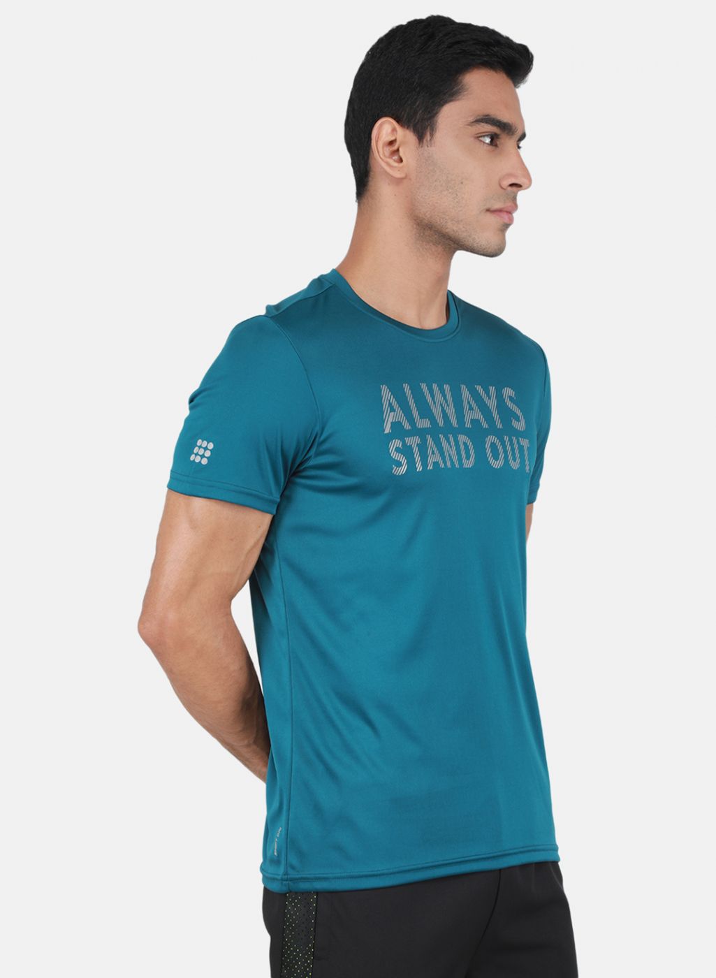 Rock.it Men Teal Blue Printed T-Shirt