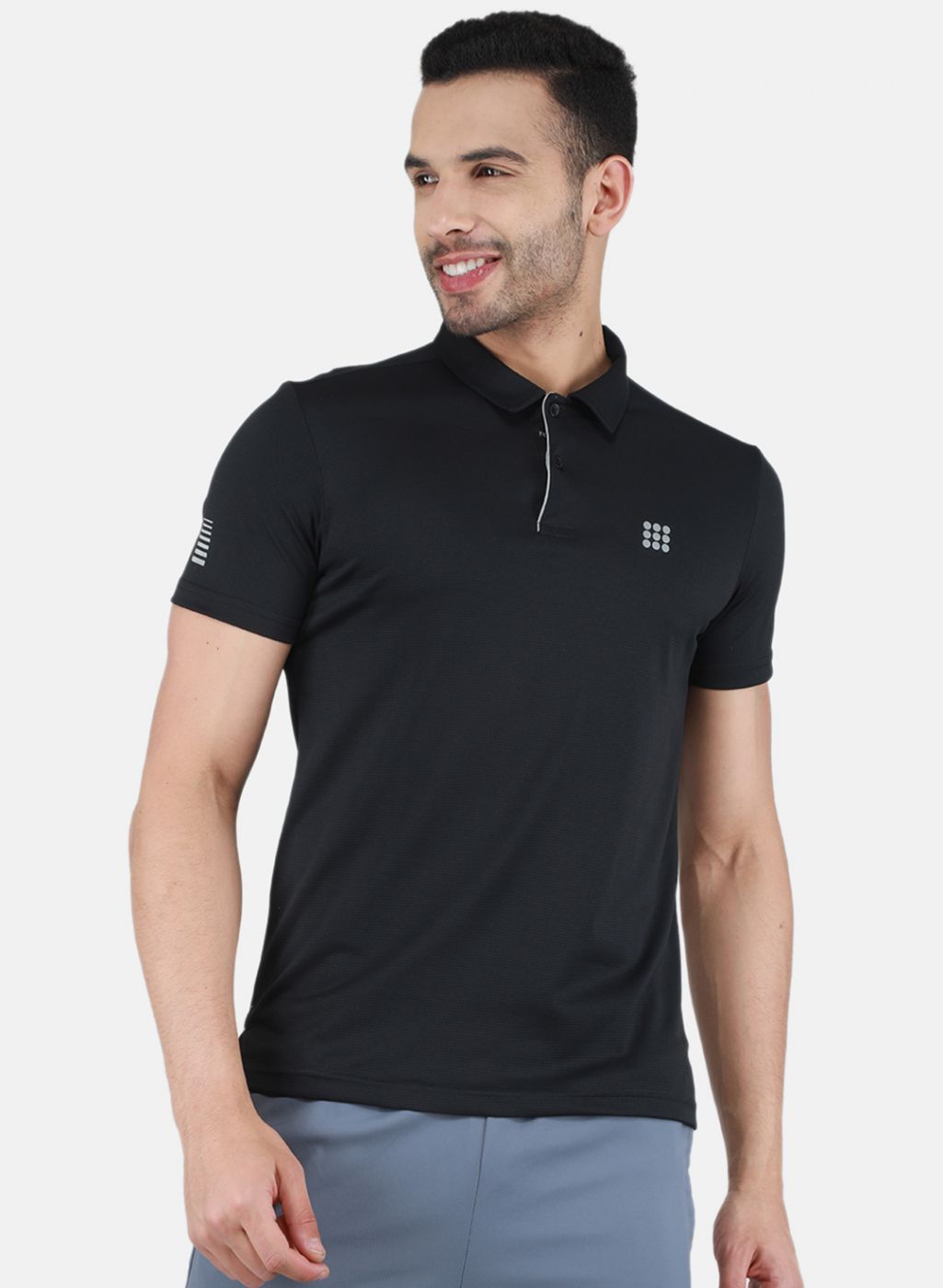 Rock.it Men Black Self Design T-Shirt