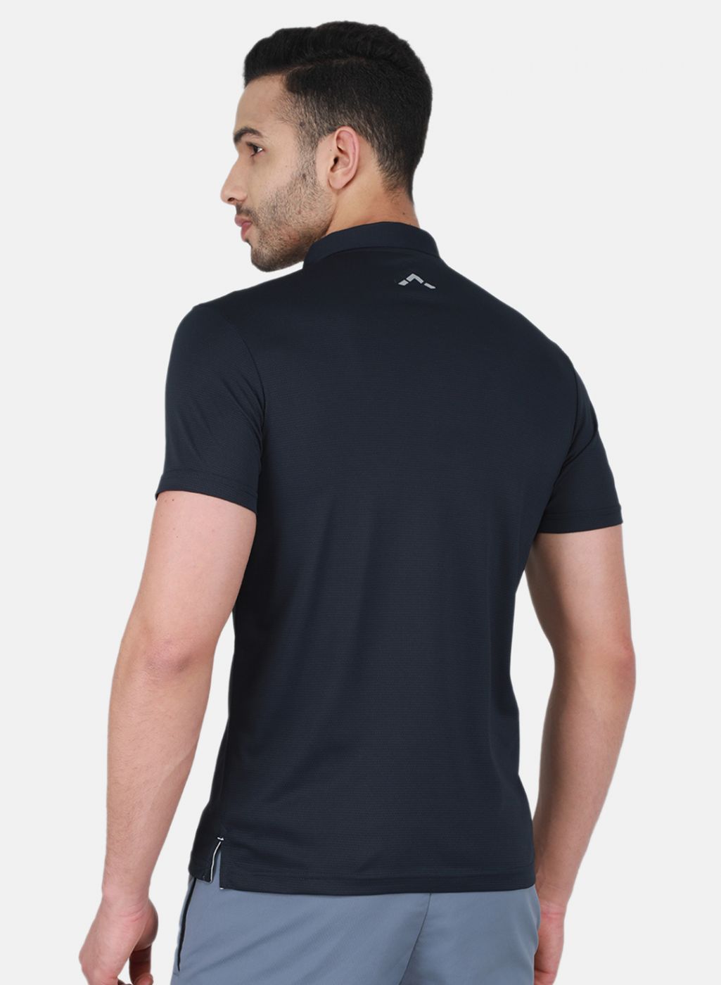 Rock.it Men Navy Blue Self Design T-Shirt