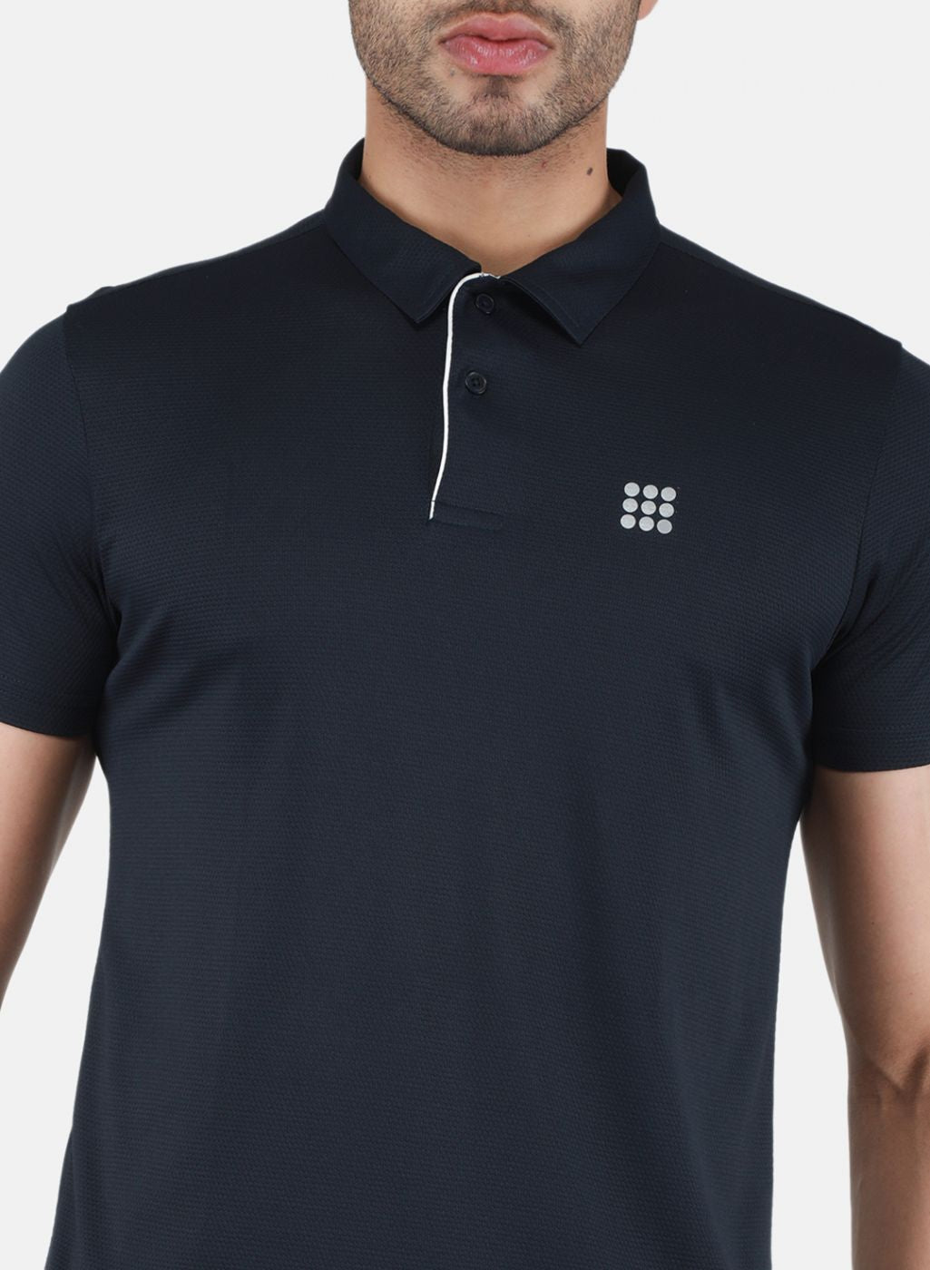 Rock.it Men Navy Blue Self Design T-Shirt