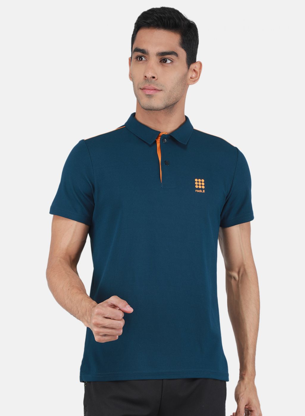 Rock.it Men Teal Blue Solid T-Shirt