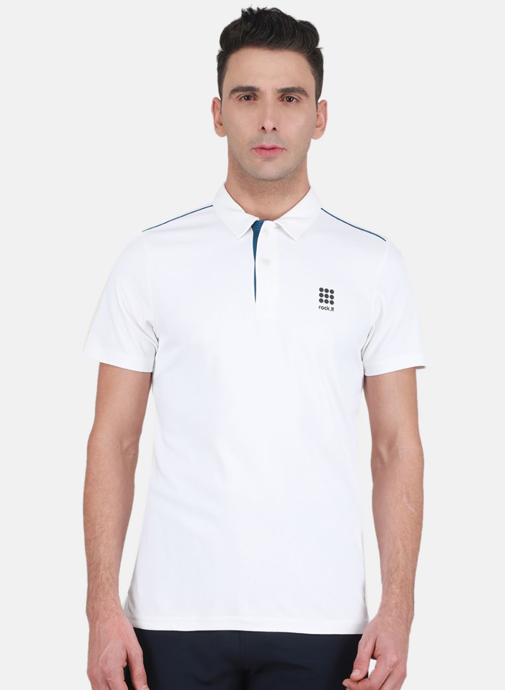 Rock.it Men White Solid T-Shirt