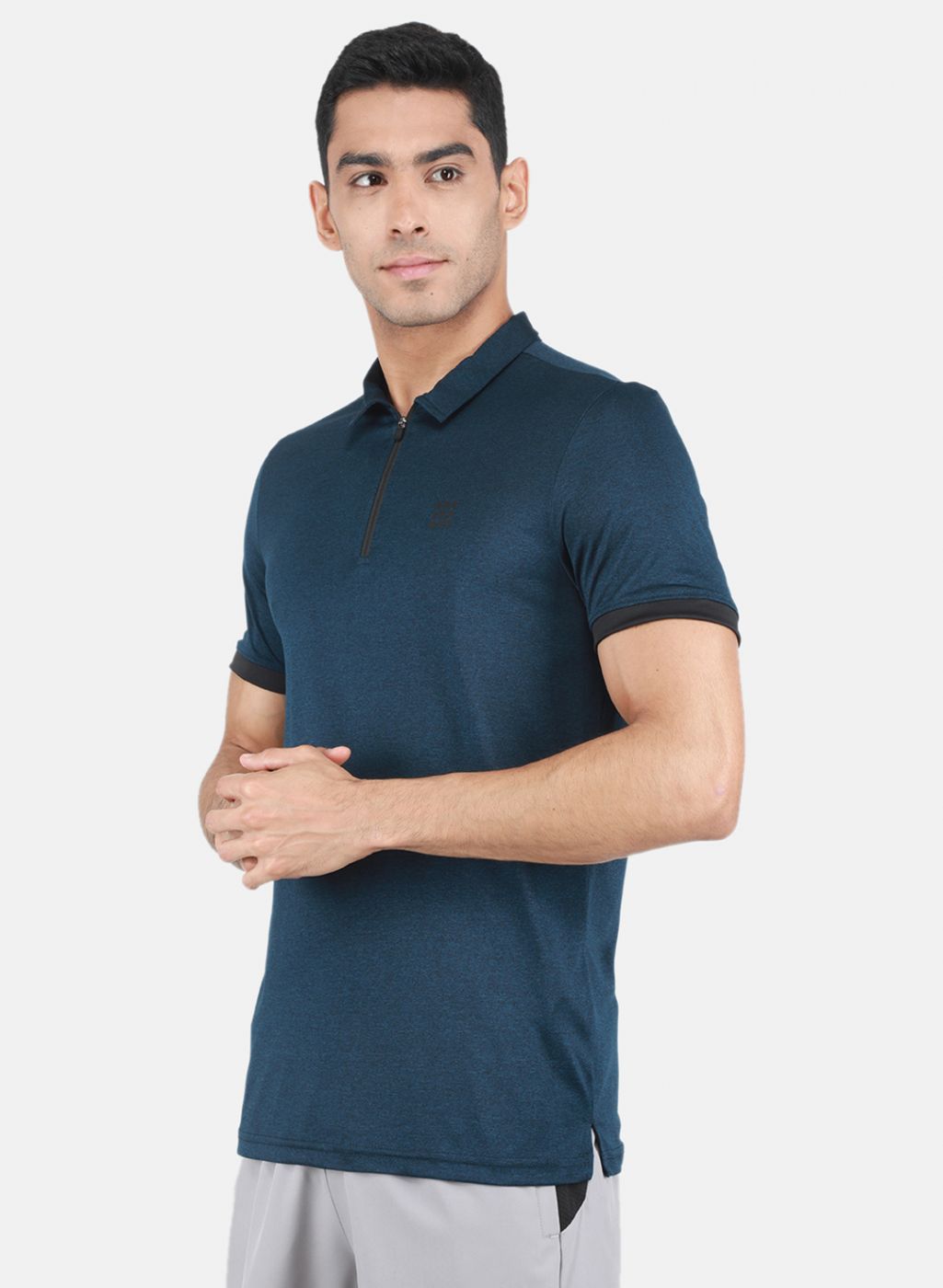 Rock.it Men Navy Blue Solid T-Shirt