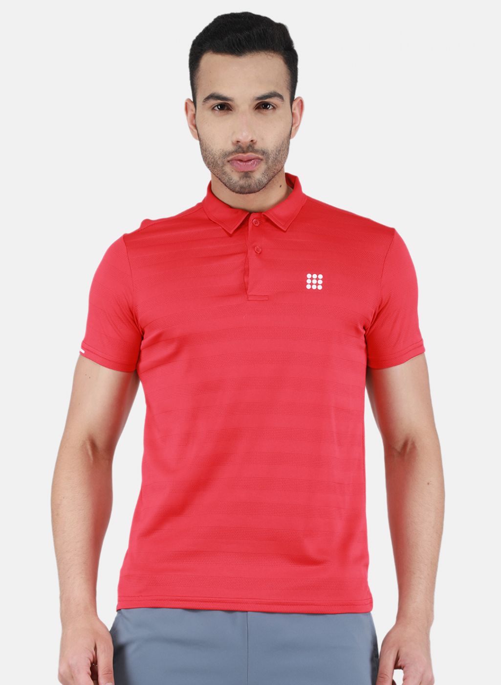 Rock.it Men Red Self Design T-Shirt