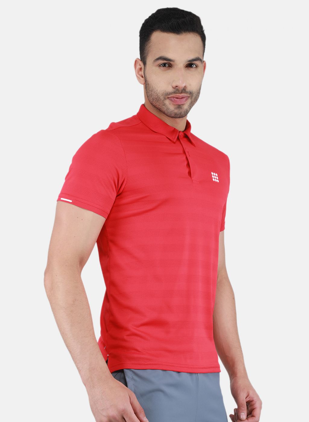 Rock.it Men Red Self Design T-Shirt