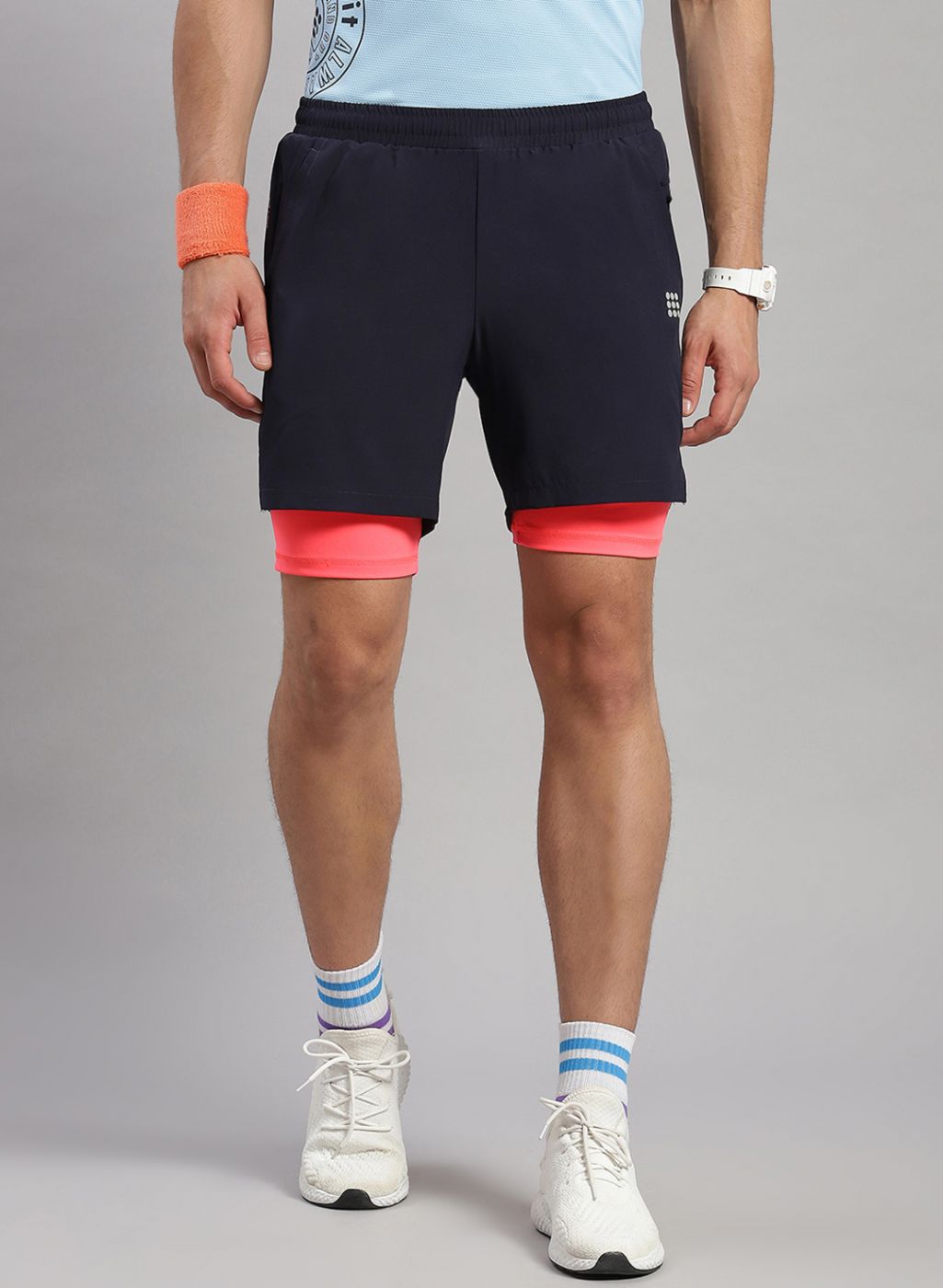Rock.it Men Navy Blue Solid Short