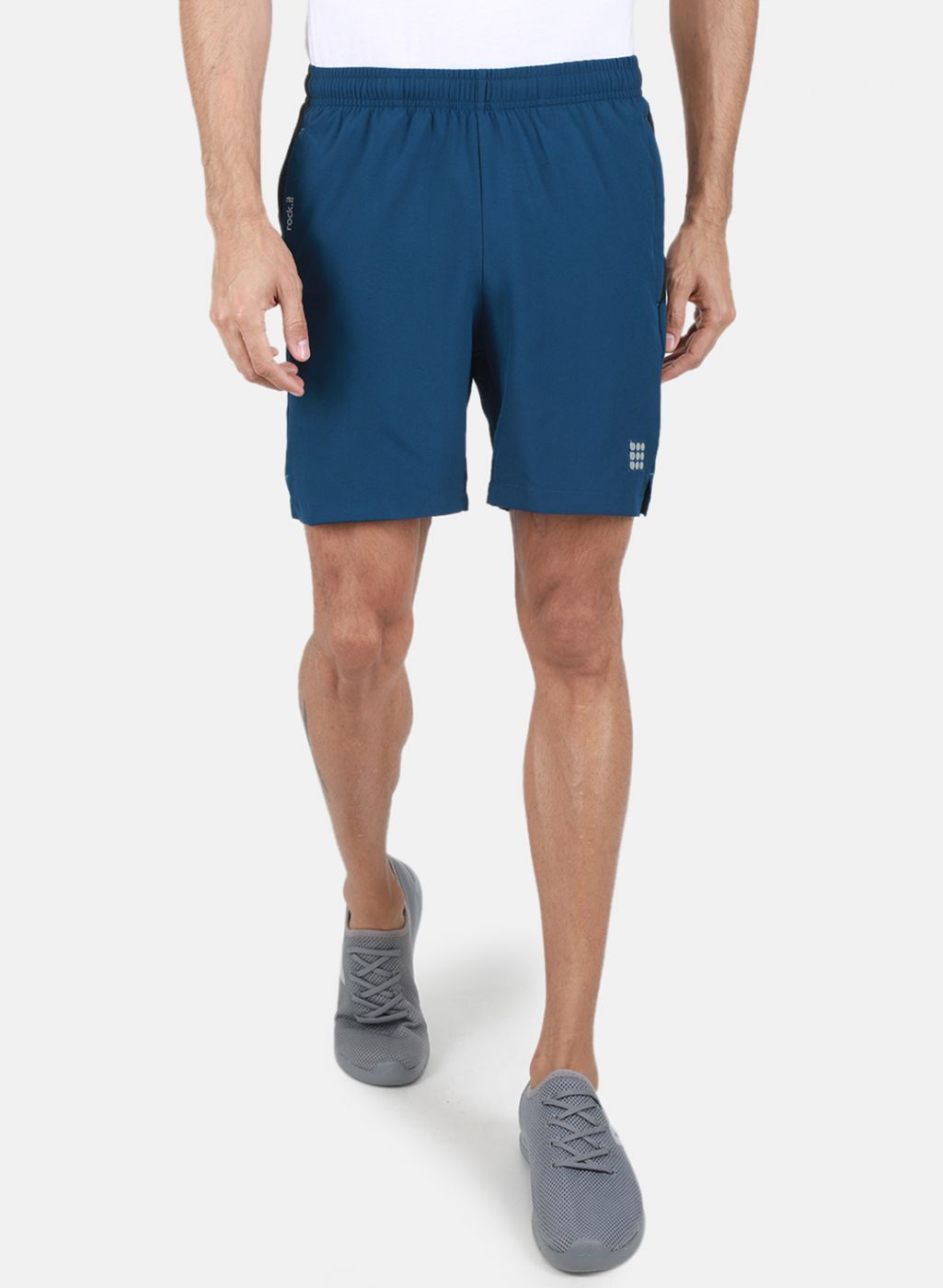 Rock.it Men Teal Blue Solid Short