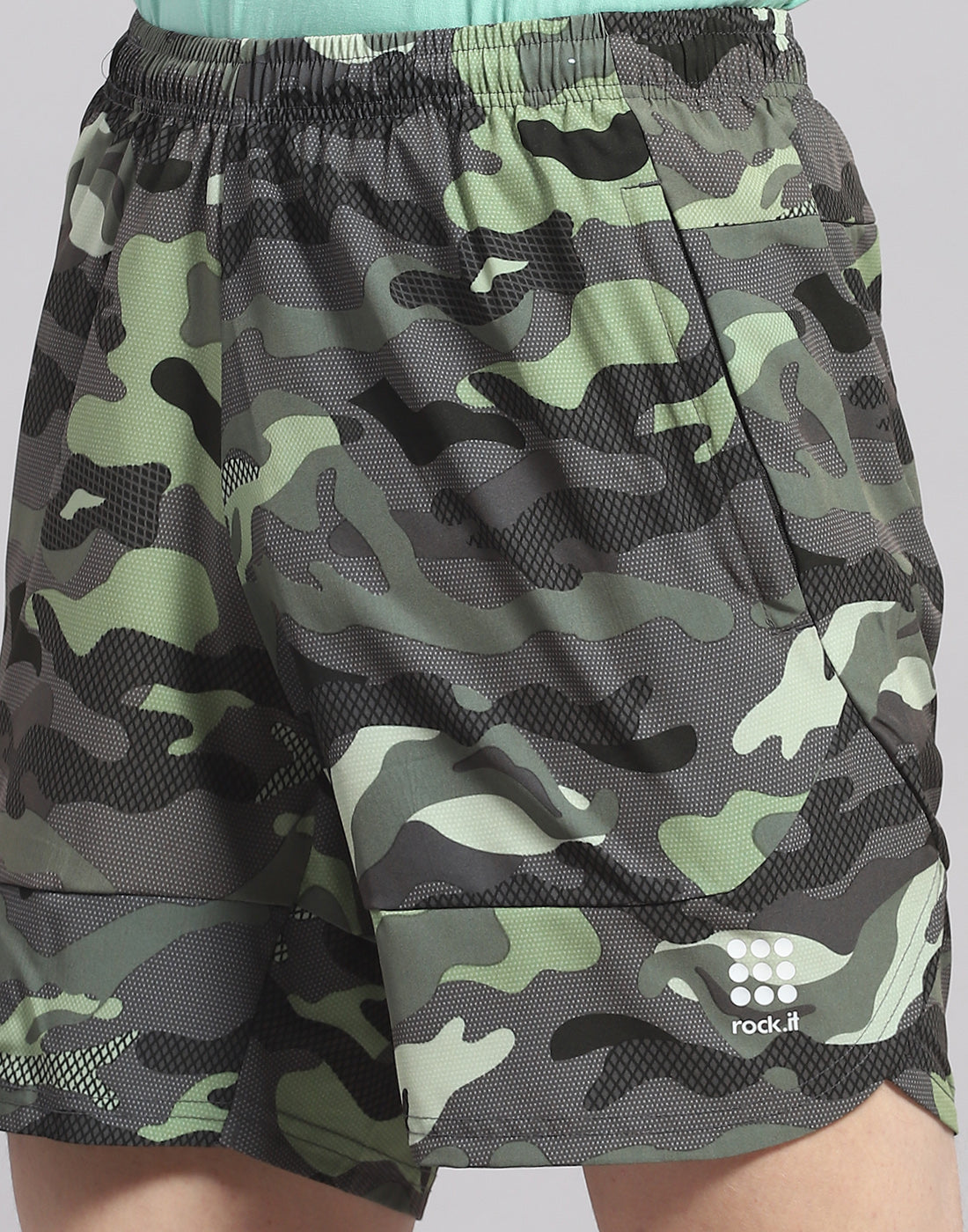 Rock.it Men Green Printed Short