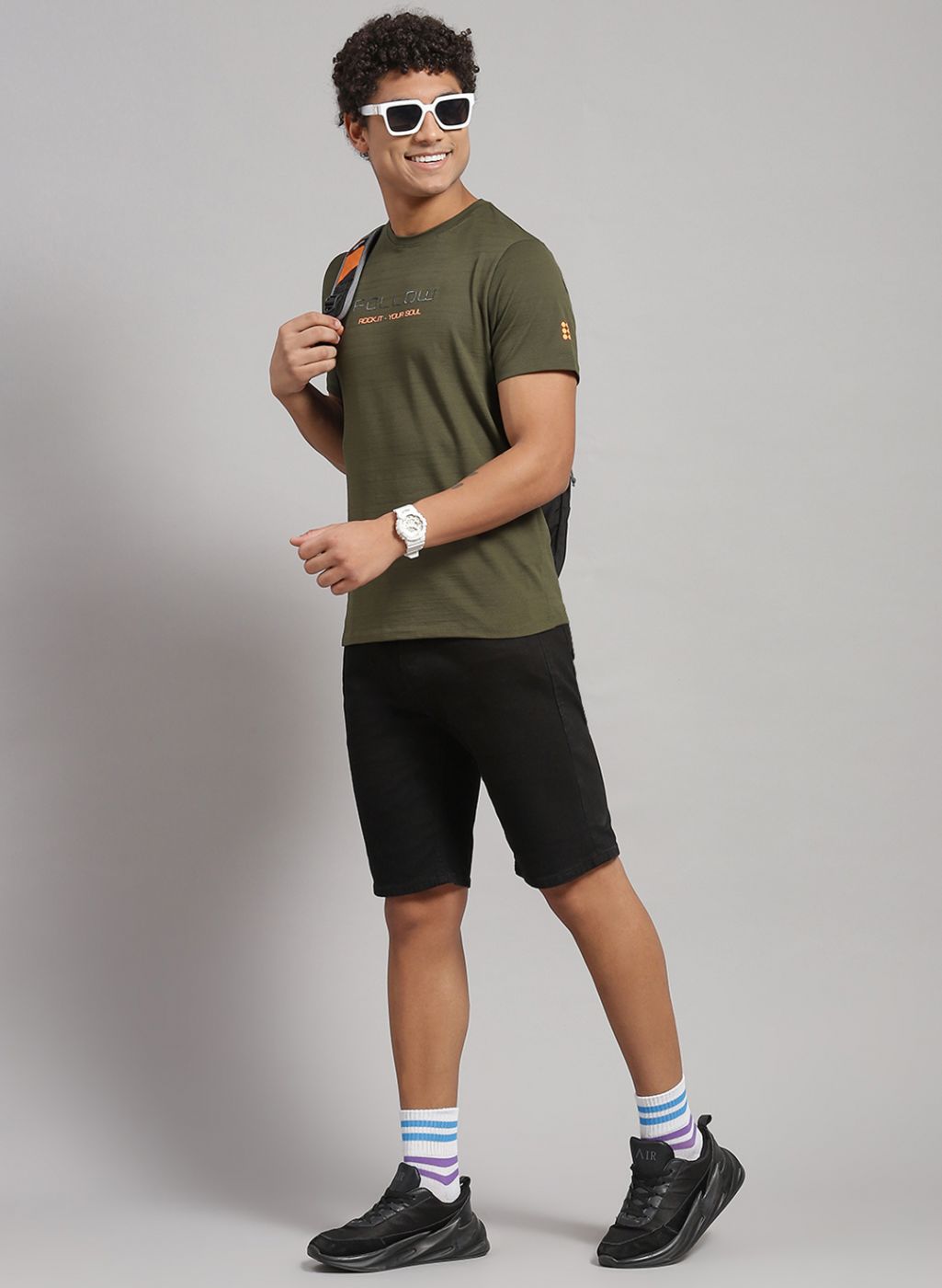 Rock.it Men Olive Printed T-Shirt