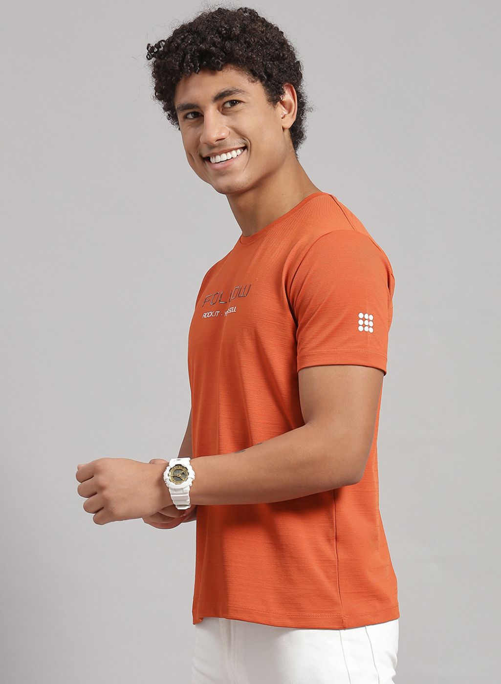 Rock.it Men Orange Printed T-Shirt