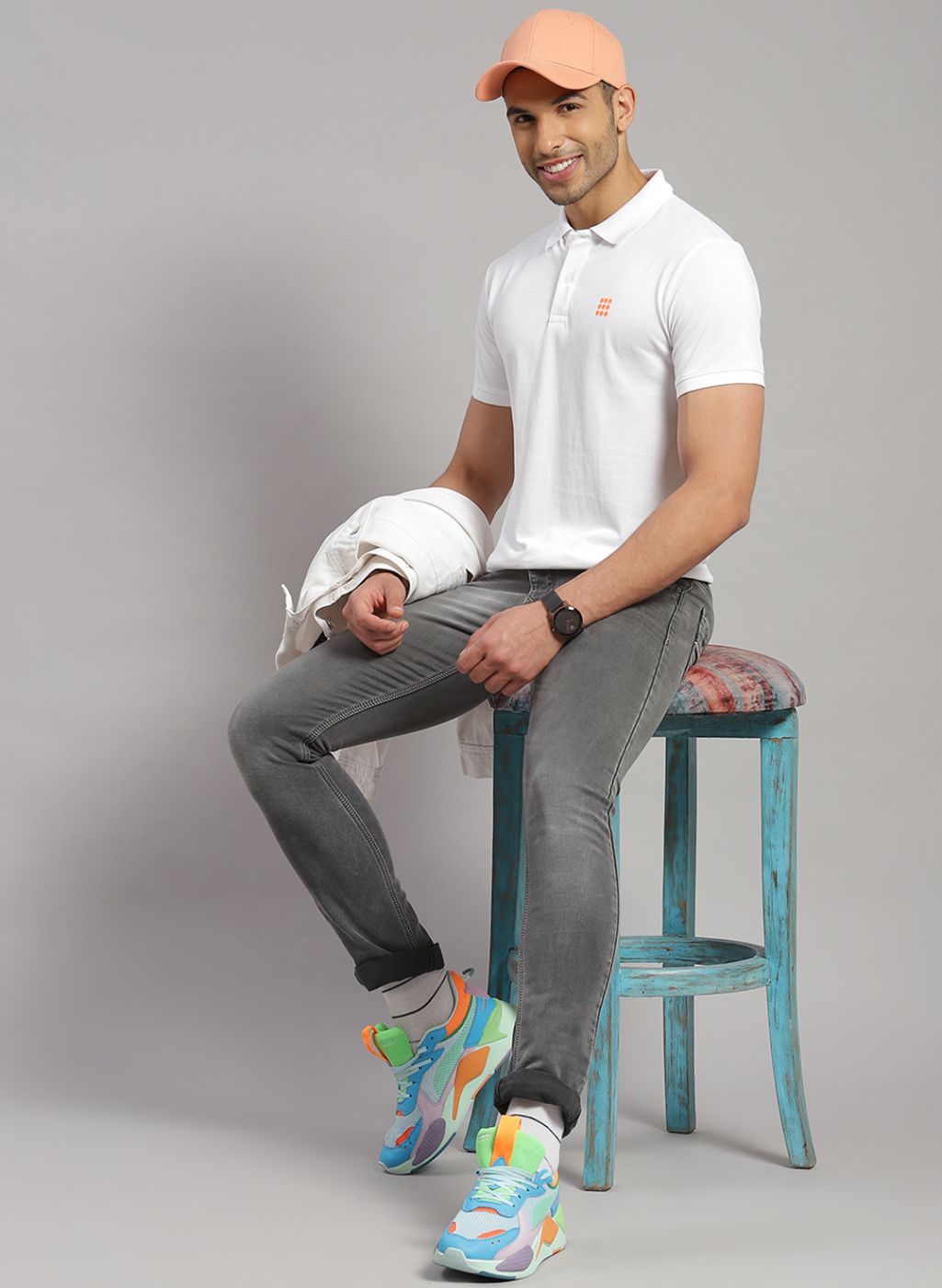 Rock.it Men White Solid T-Shirt