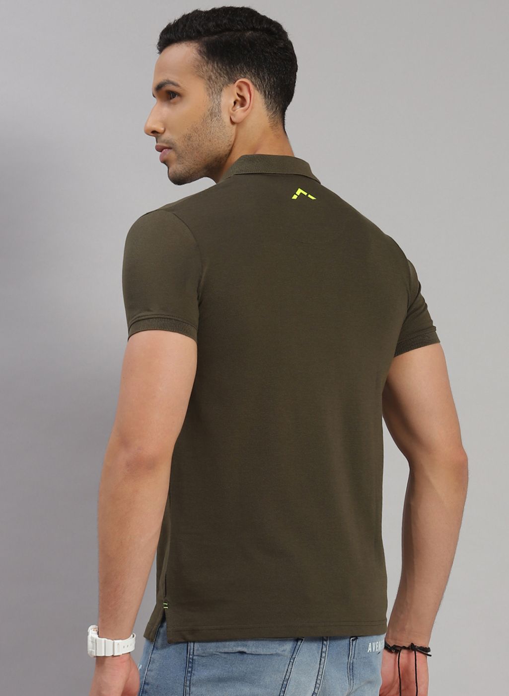 Rock.it Men Olive Solid T-Shirt