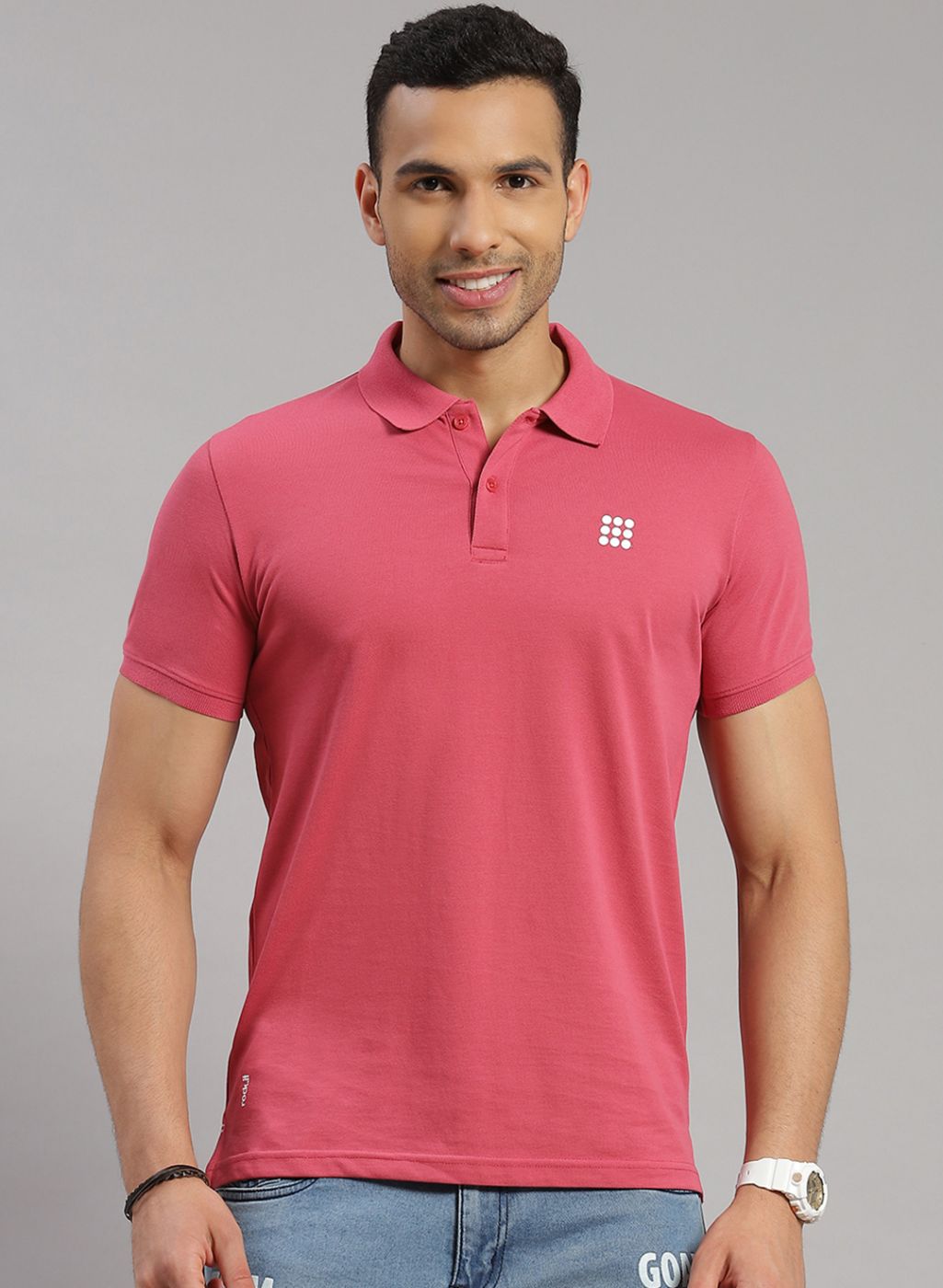 Rock.it Men Pink Solid T-Shirt