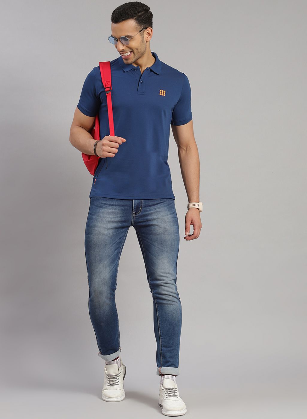 Rock.it Men Blue Solid T-Shirt