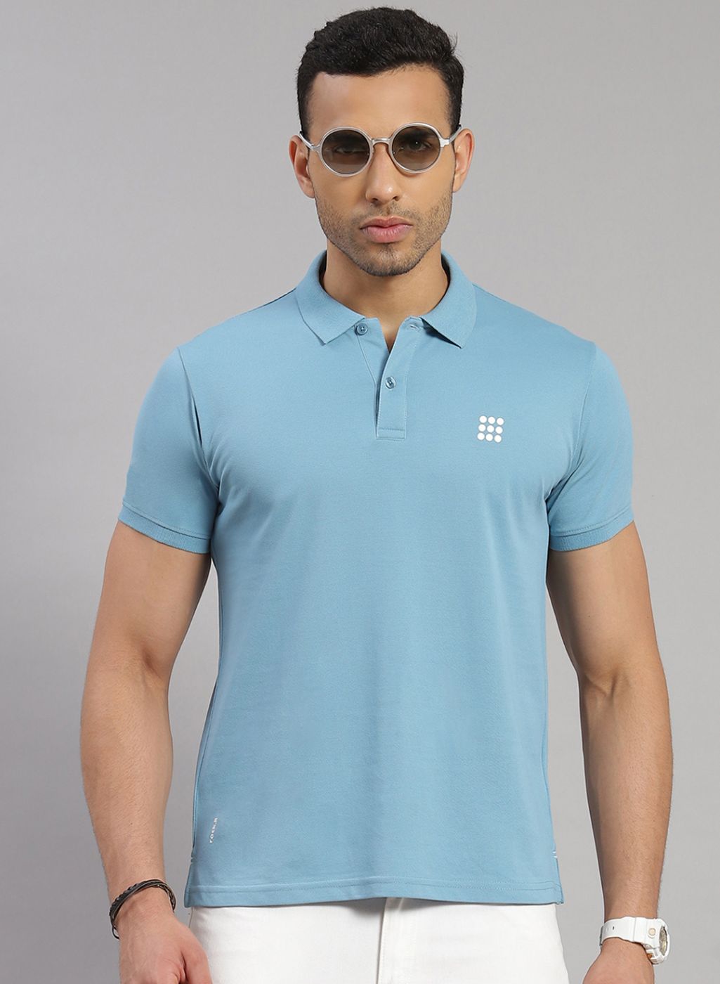 Rock.it Men Blue Solid T-Shirt