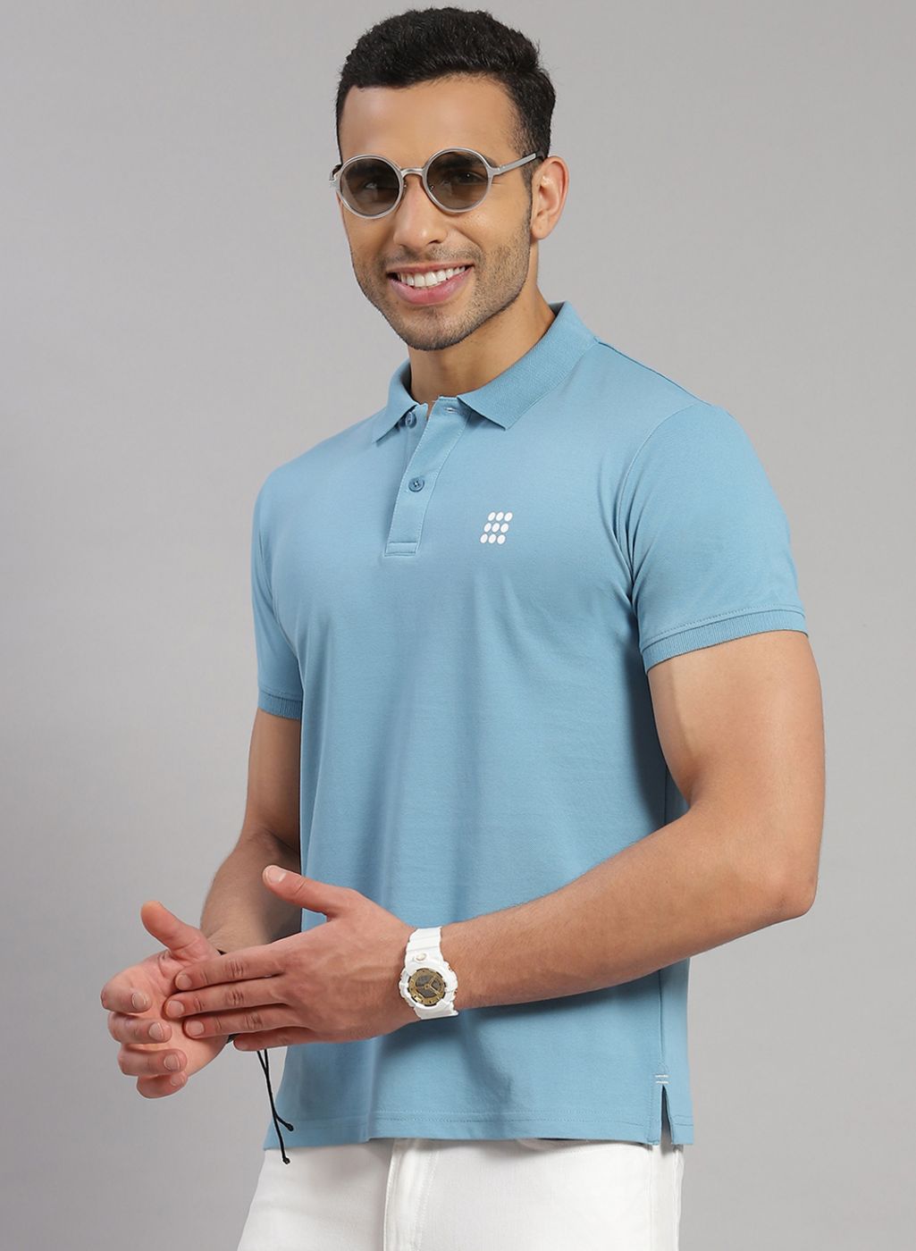 Rock.it Men Blue Solid T-Shirt