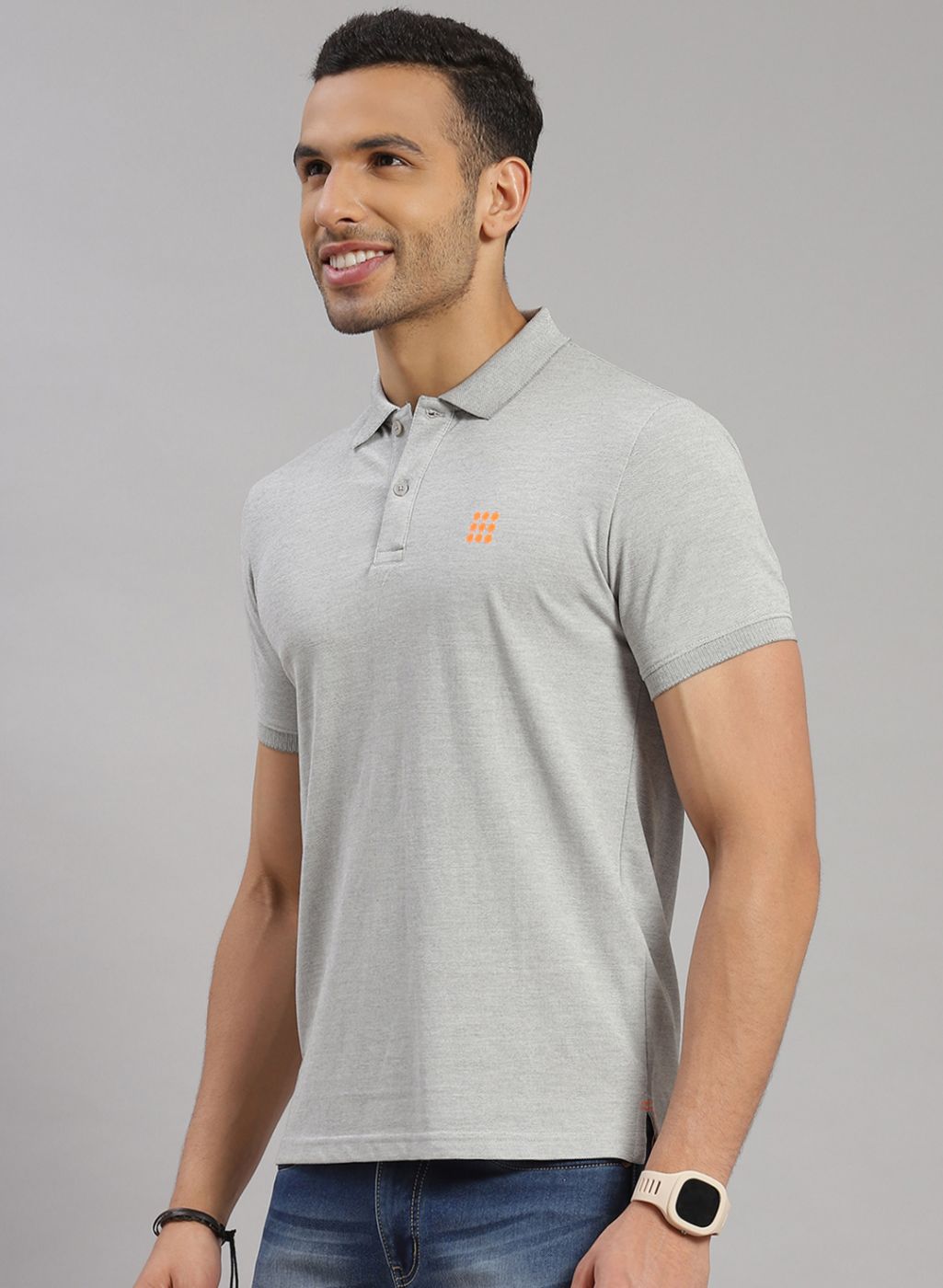 Rock.it Men Grey Solid T-Shirt