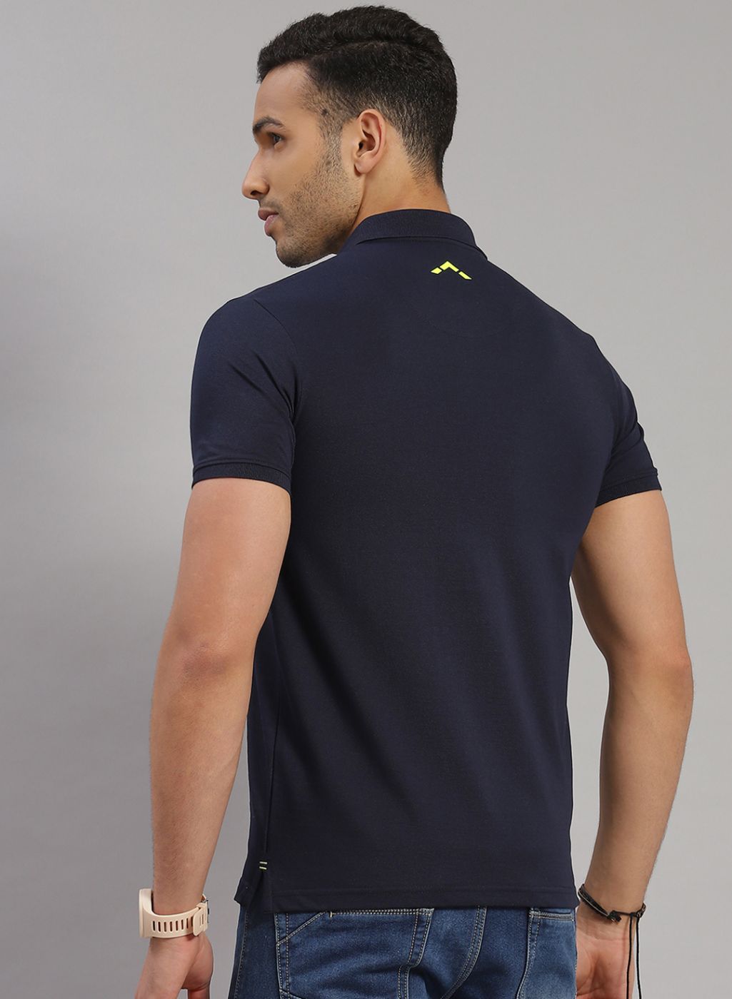 Rock.it Men Navy Blue Solid T-Shirt