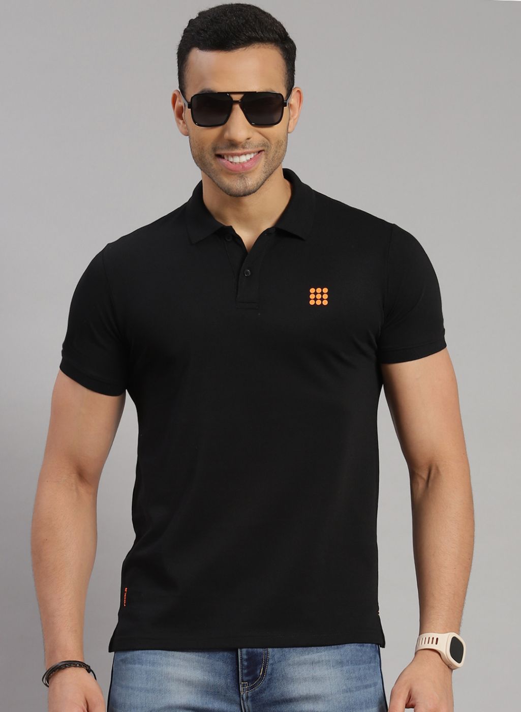 Rock.it Men Black Solid T-Shirt
