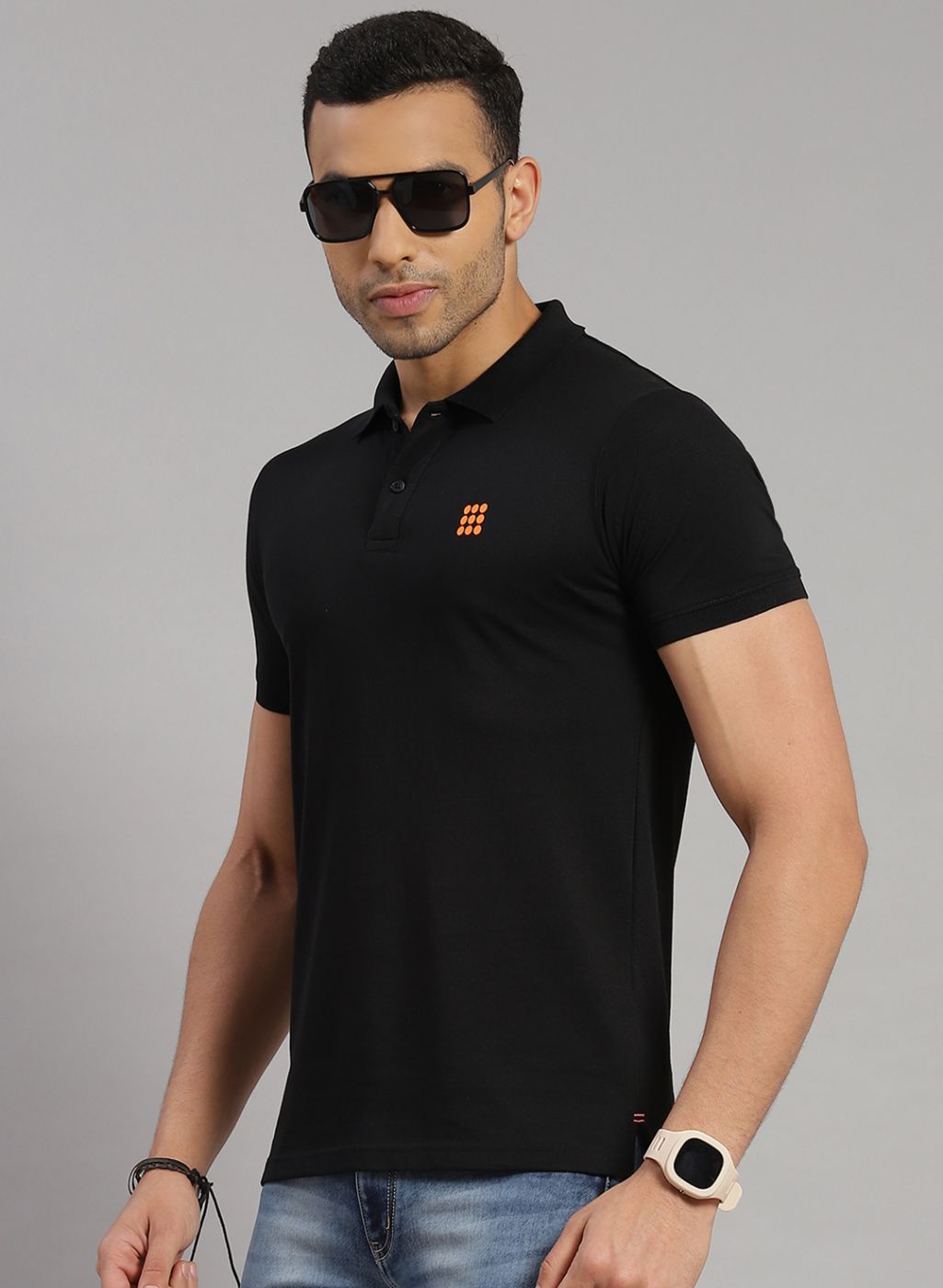 Rock.it Men Black Solid T-Shirt
