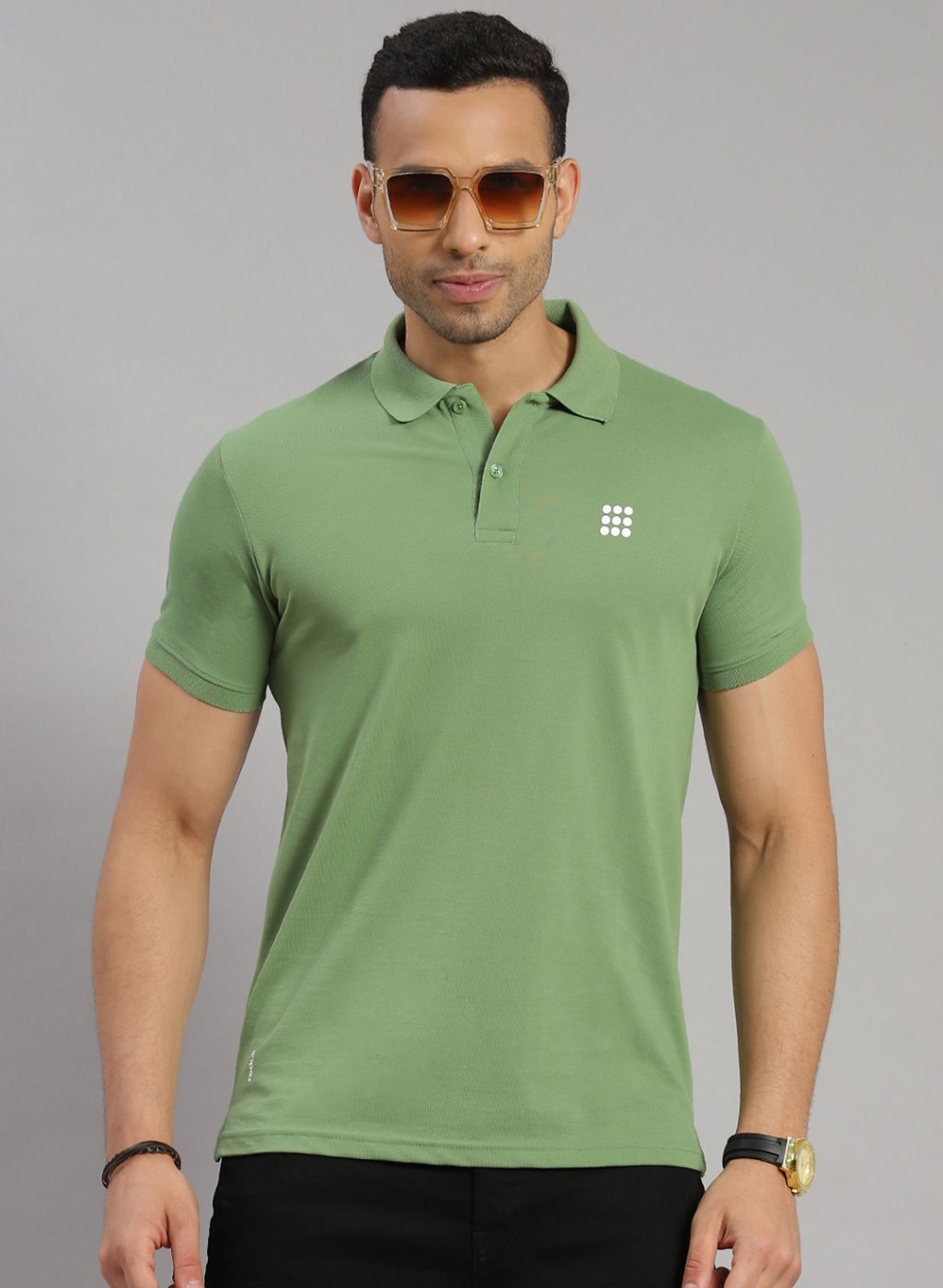 Rock.it Men Green Solid T-Shirt