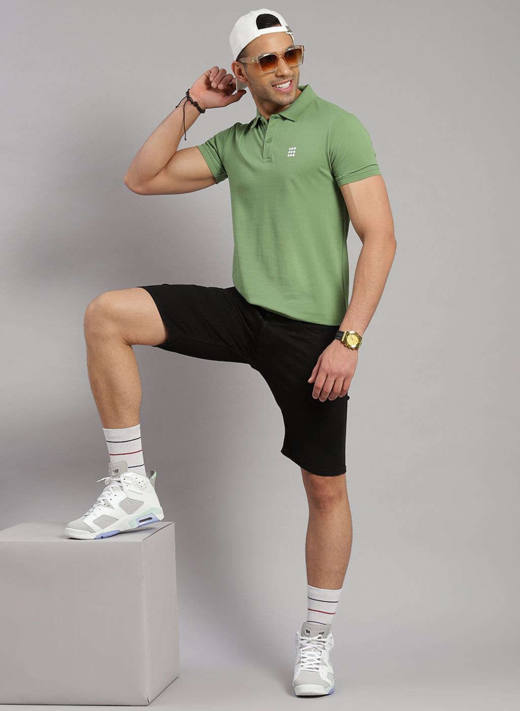 Rock.it Men Green Solid T-Shirt