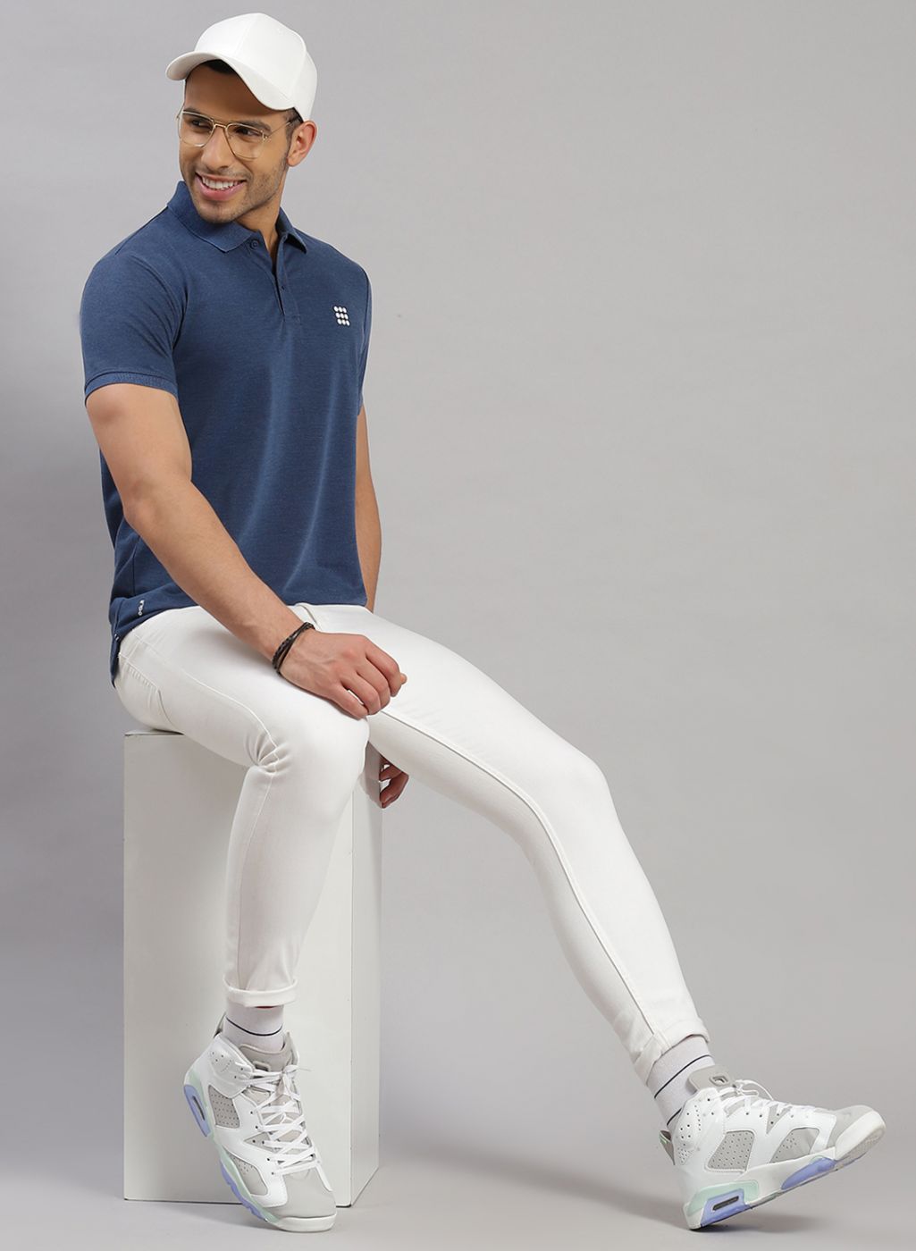 Rock.it Men Blue Solid T-Shirt