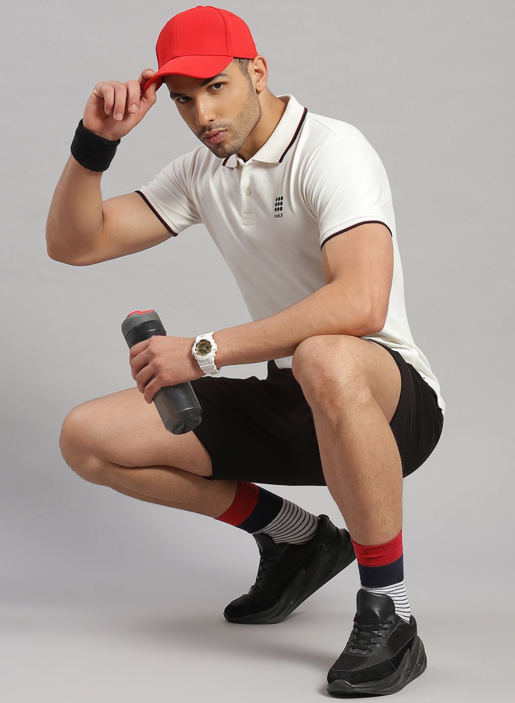 Rock.it Men Off White Solid T-Shirt