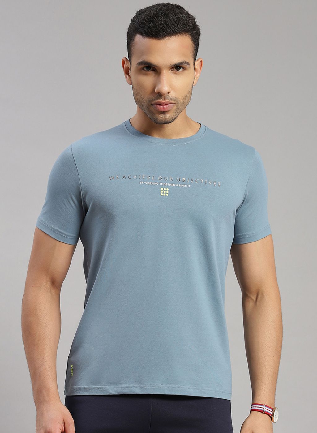 Rock.it Men Blue Printed T-Shirt