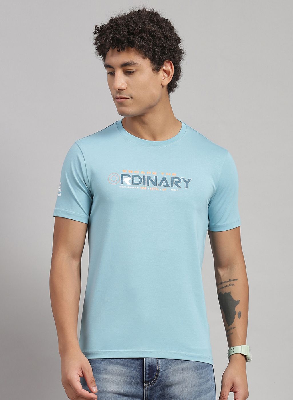 Rock.it Men Peach Printed T-Shirt 2 Pc