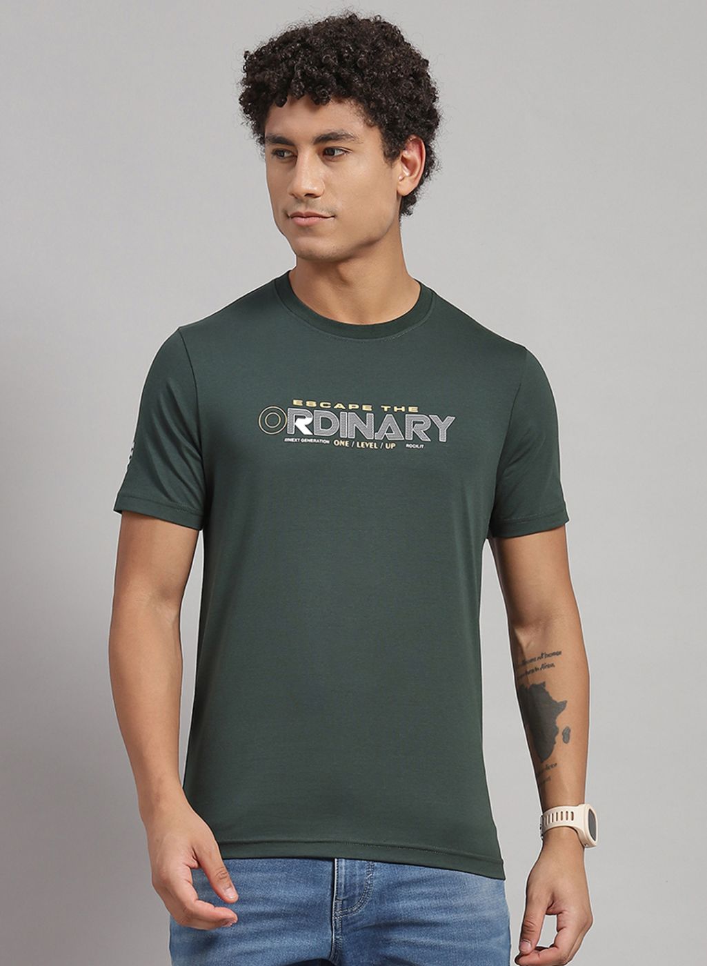 Rock.it Men Green Printed T-Shirt 2 Pc