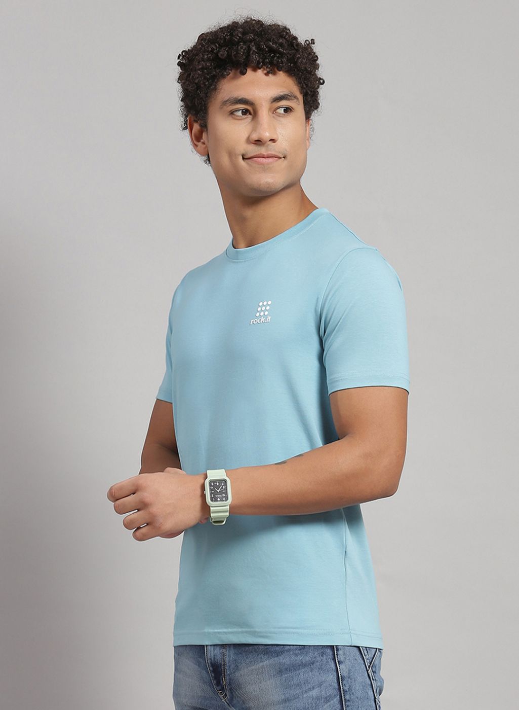 Rock.it Men Peach Solid T-Shirt 2 Pc