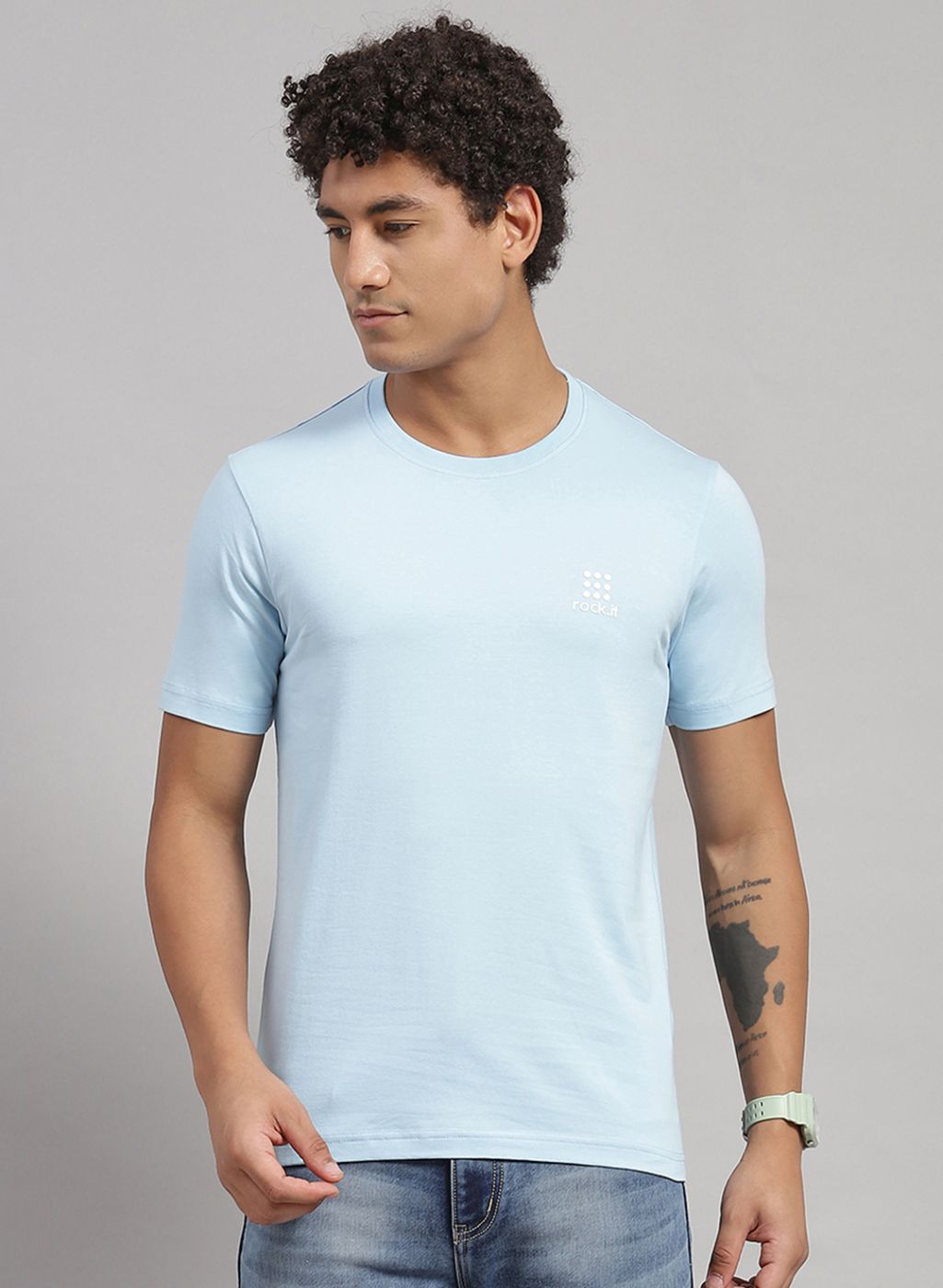 Rock.it Men Blue Solid T-Shirt 2 Pc