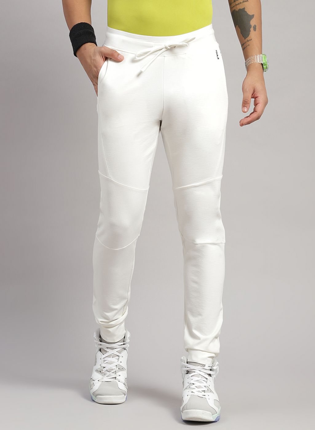 Rock.it Men White Regular Fit Jogger
