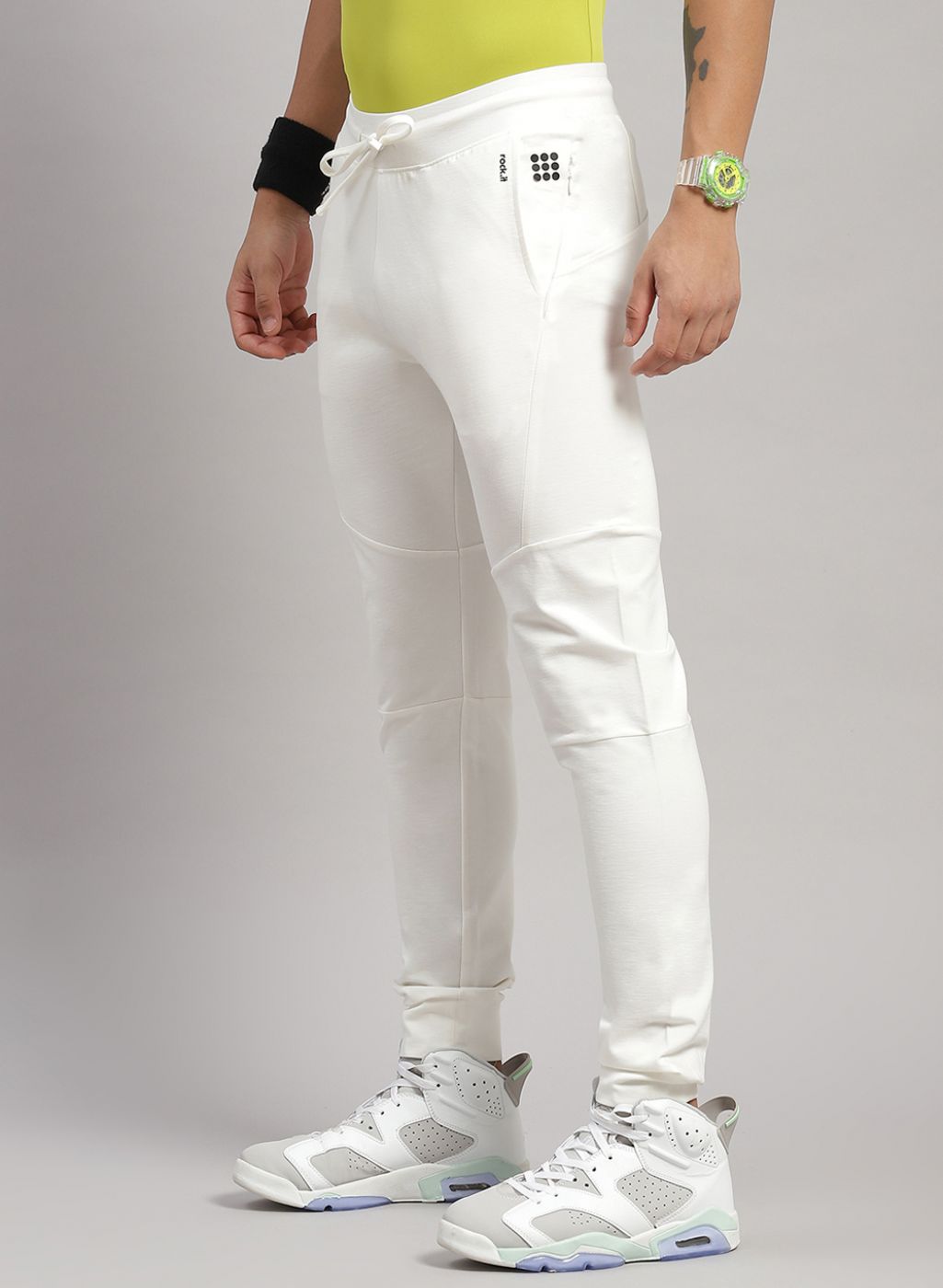 Rock.it Men White Regular Fit Jogger