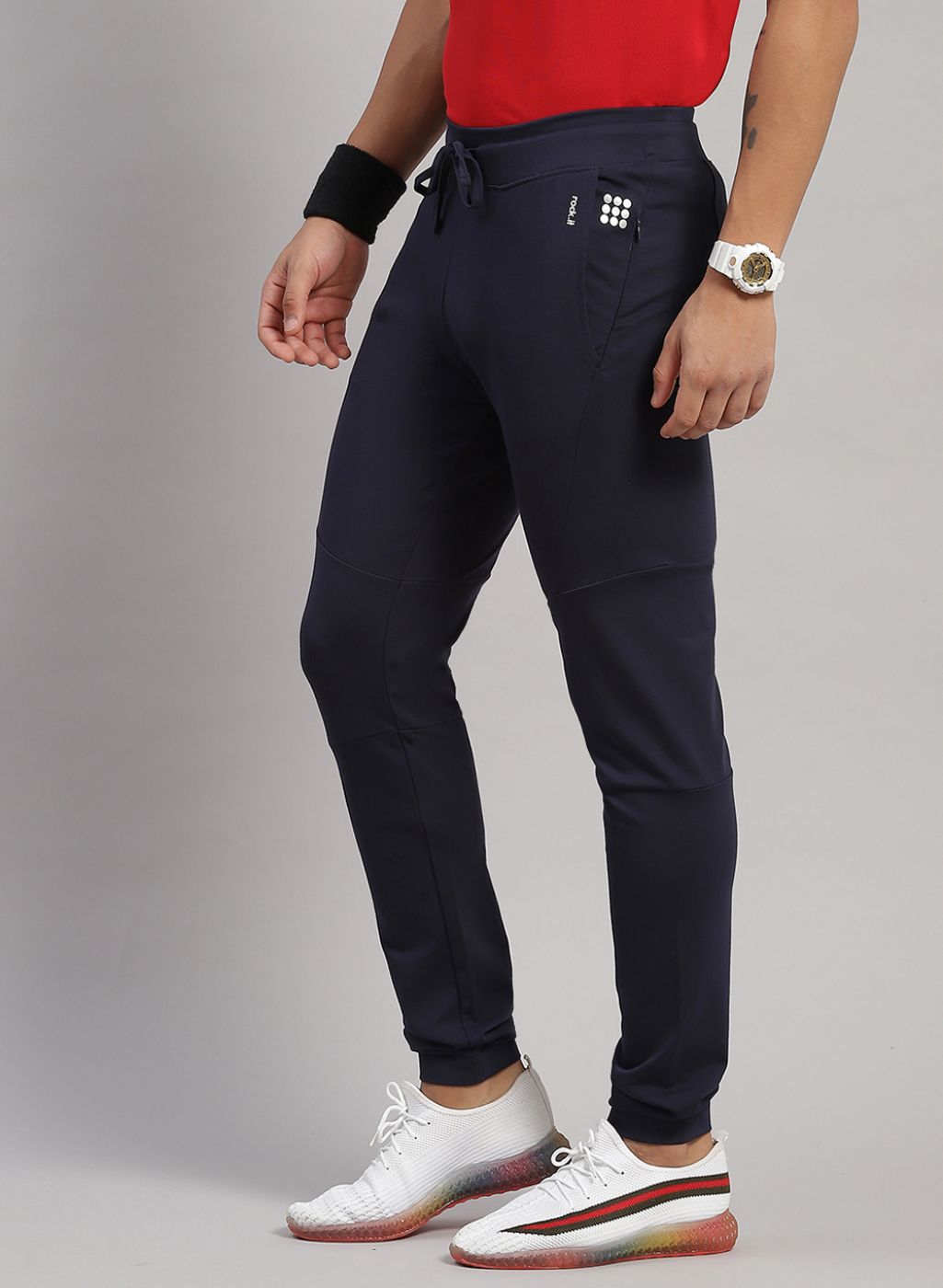 Rock.it Men Navy Blue Regular Fit Jogger