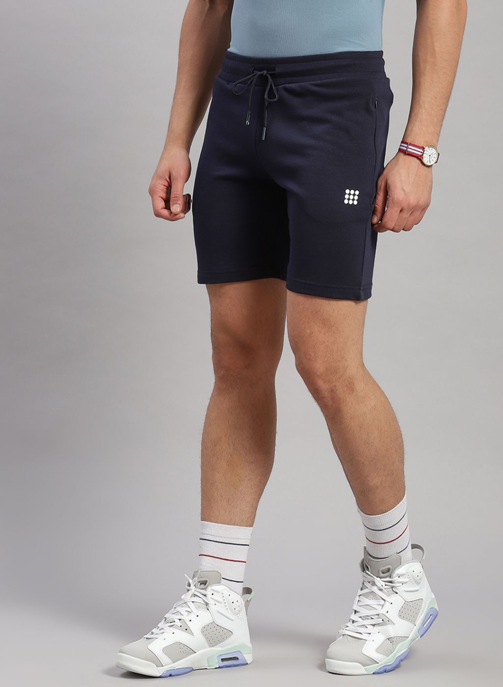 Rock.it Men Navy Blue Solid Short