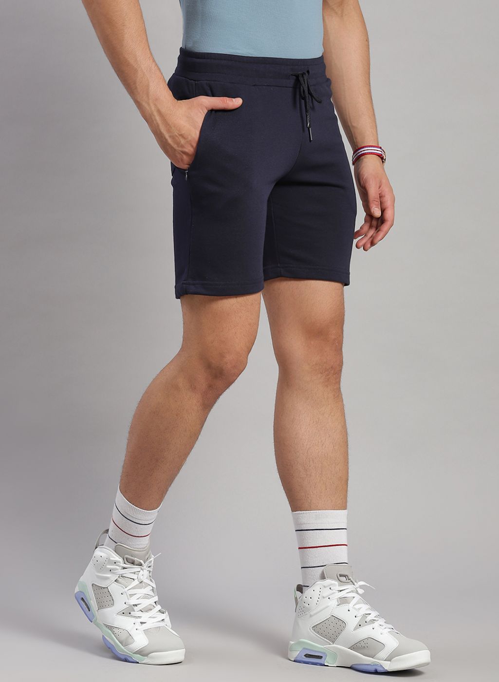 Rock.it Men Navy Blue Solid Short