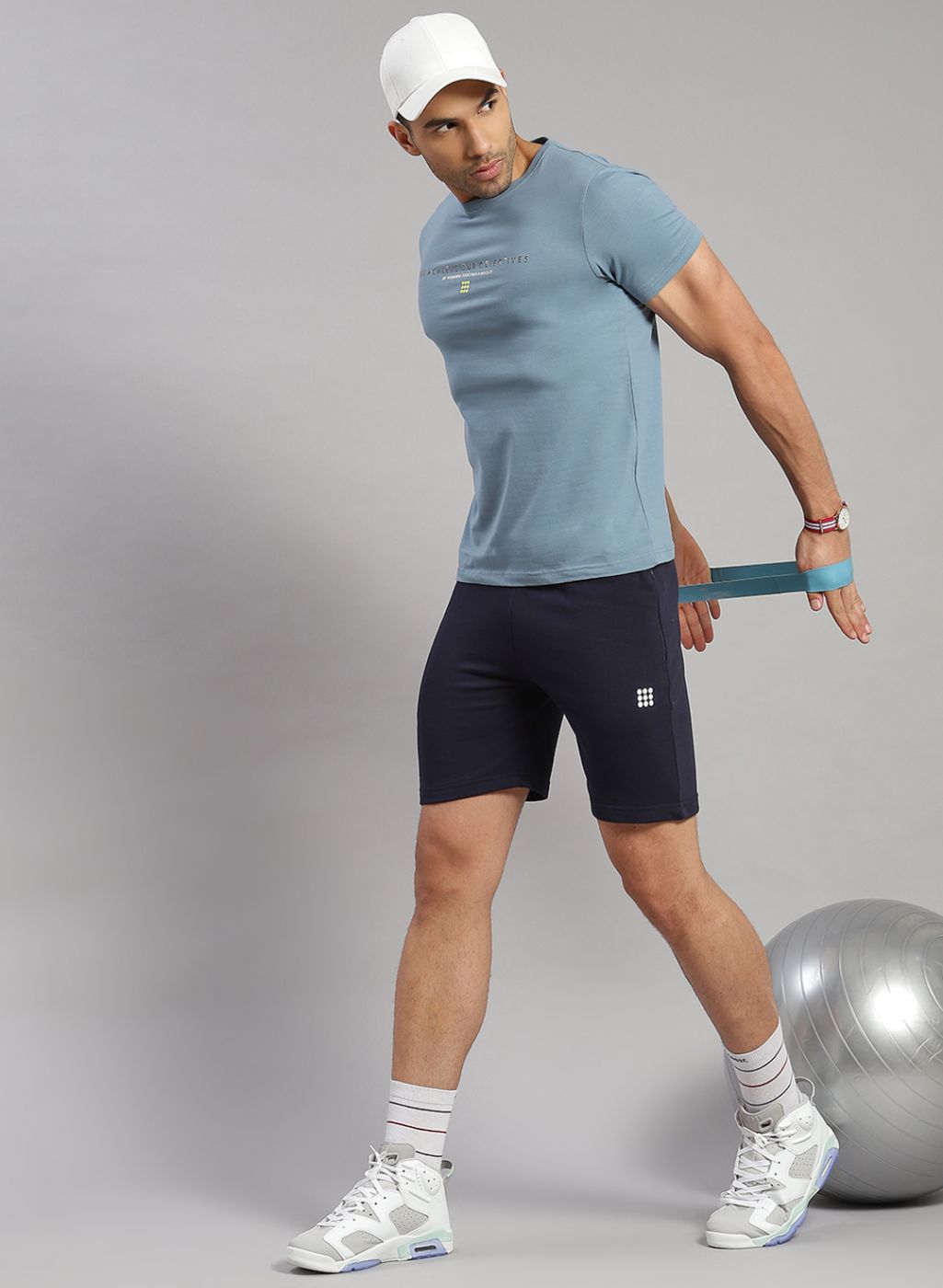 Rock.it Men Navy Blue Solid Short