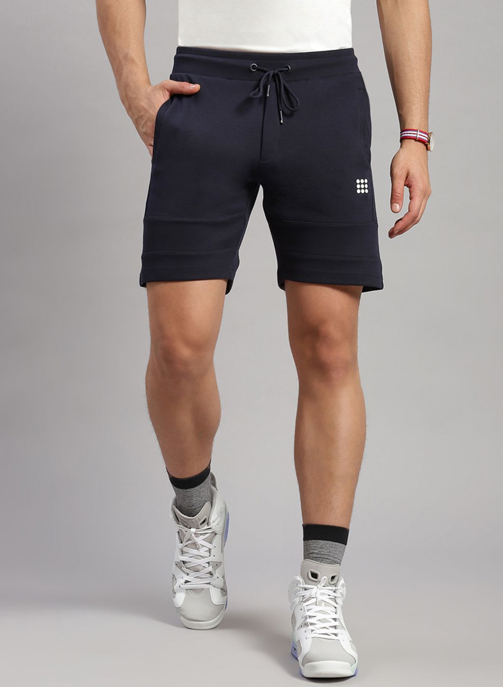 Rock.it Men Navy Blue Solid Short