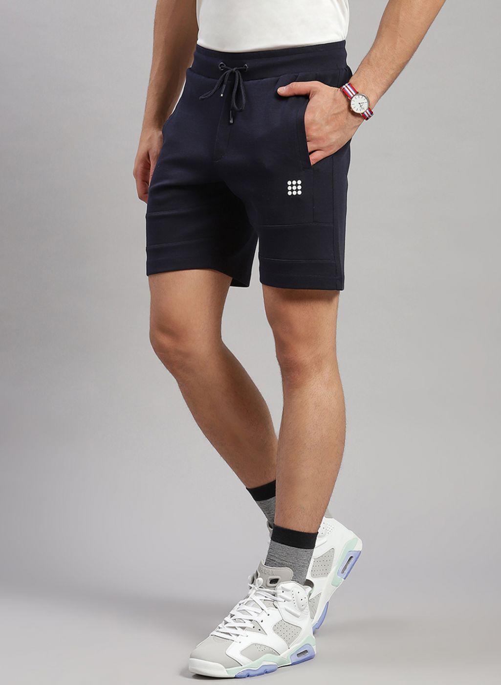 Rock.it Men Navy Blue Solid Short