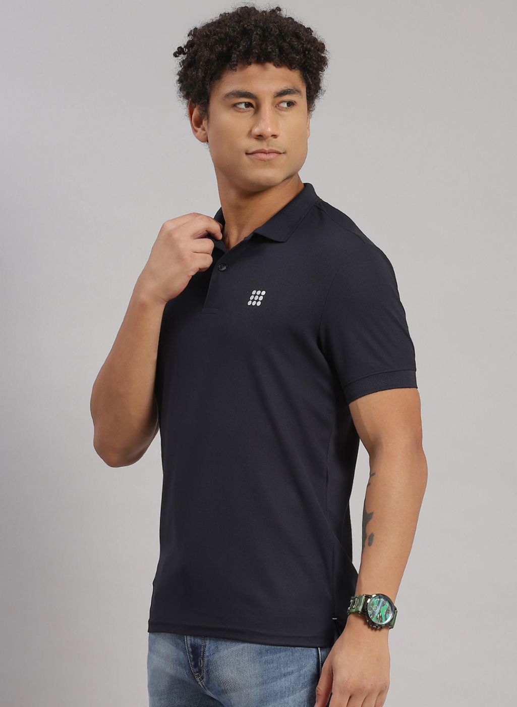 Rock.it Men Navy Blue Solid T-Shirt