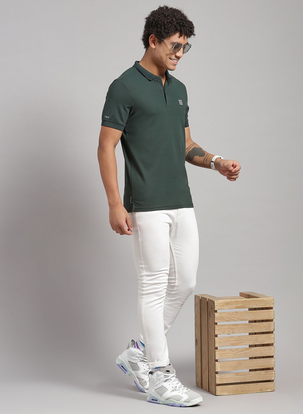 Rock.it Men Green Solid T-Shirt