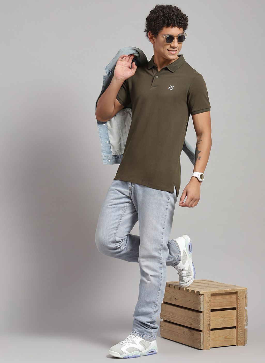Rock.it Men Olive Solid T-Shirt