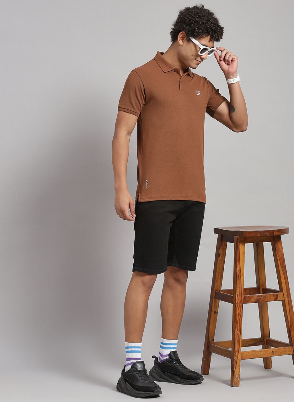 Rock.it Men Brown Solid T-Shirt