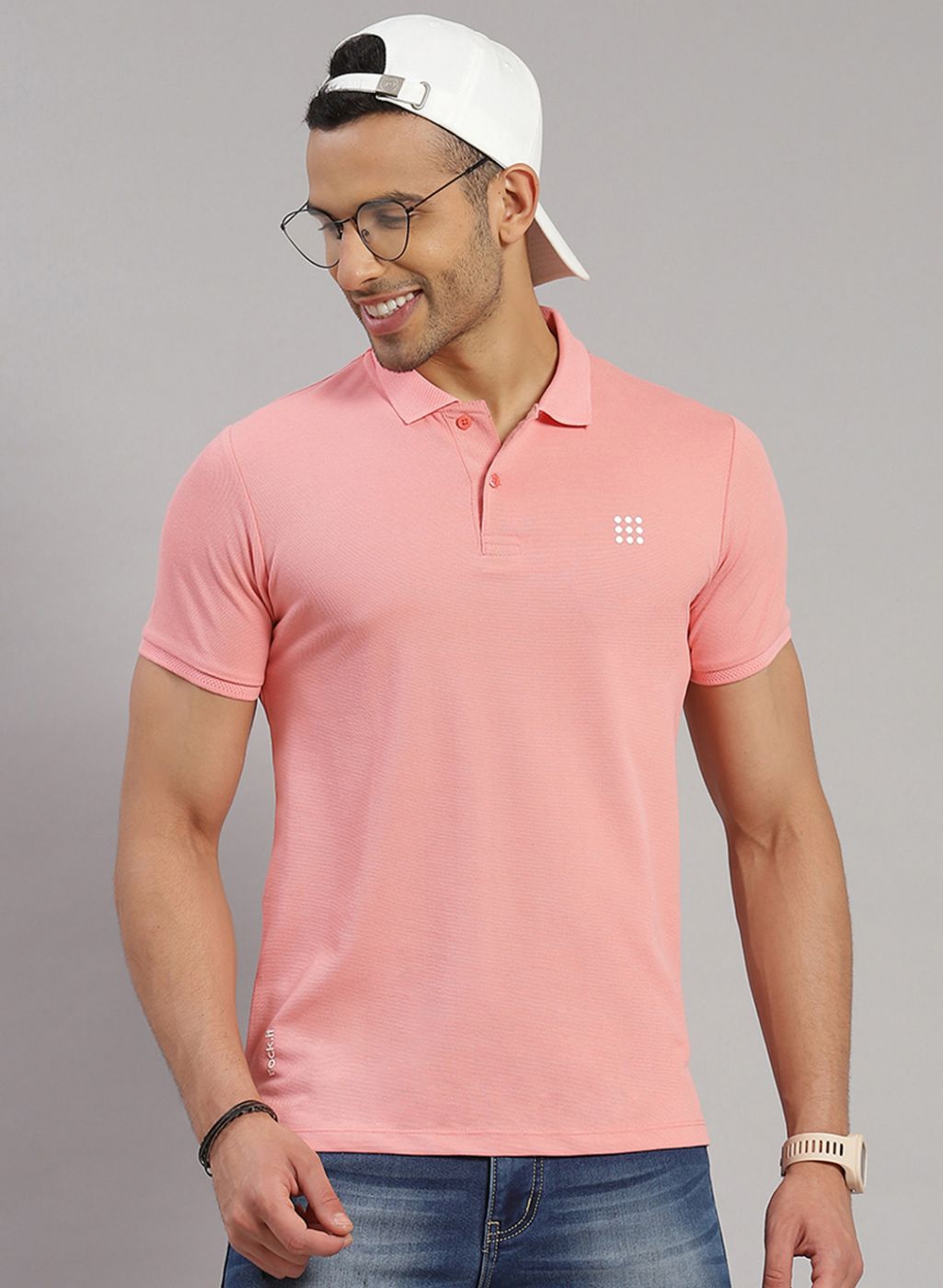 Rock.it Men Pink Solid T-Shirt