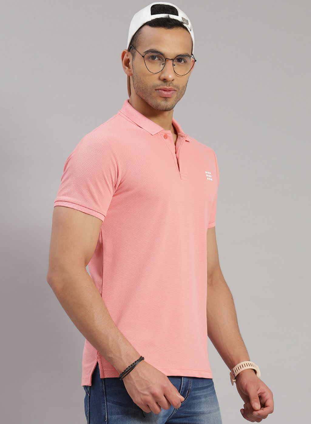 Rock.it Men Pink Solid T-Shirt