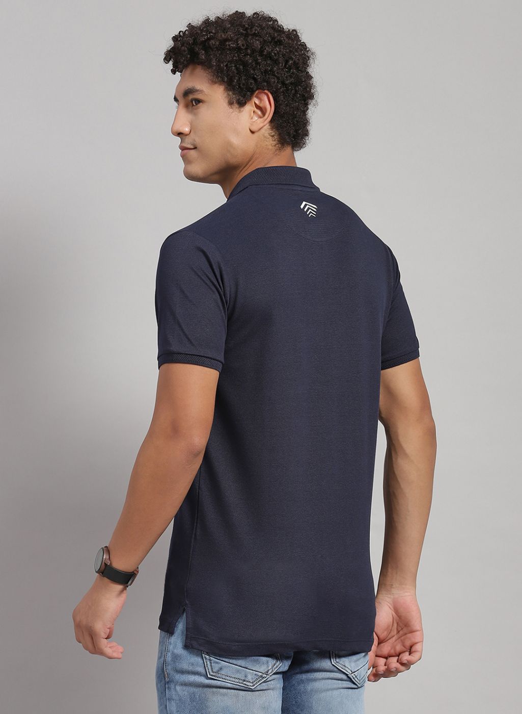 Rock.it Men Navy Blue Solid T-Shirt
