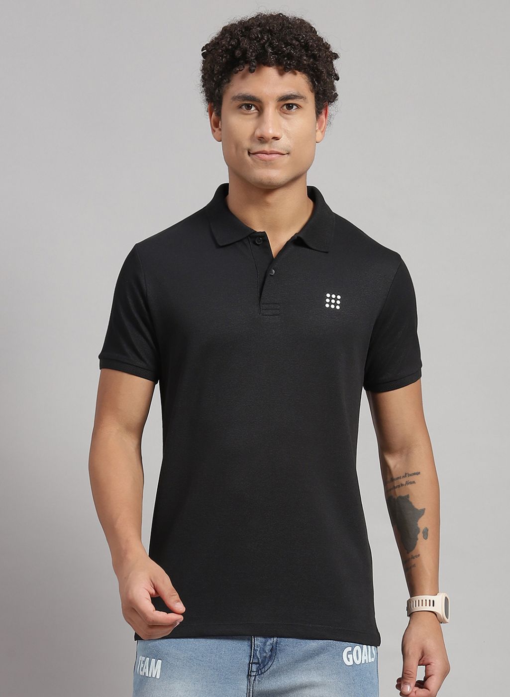 Rock.it Men Black Solid T-Shirt