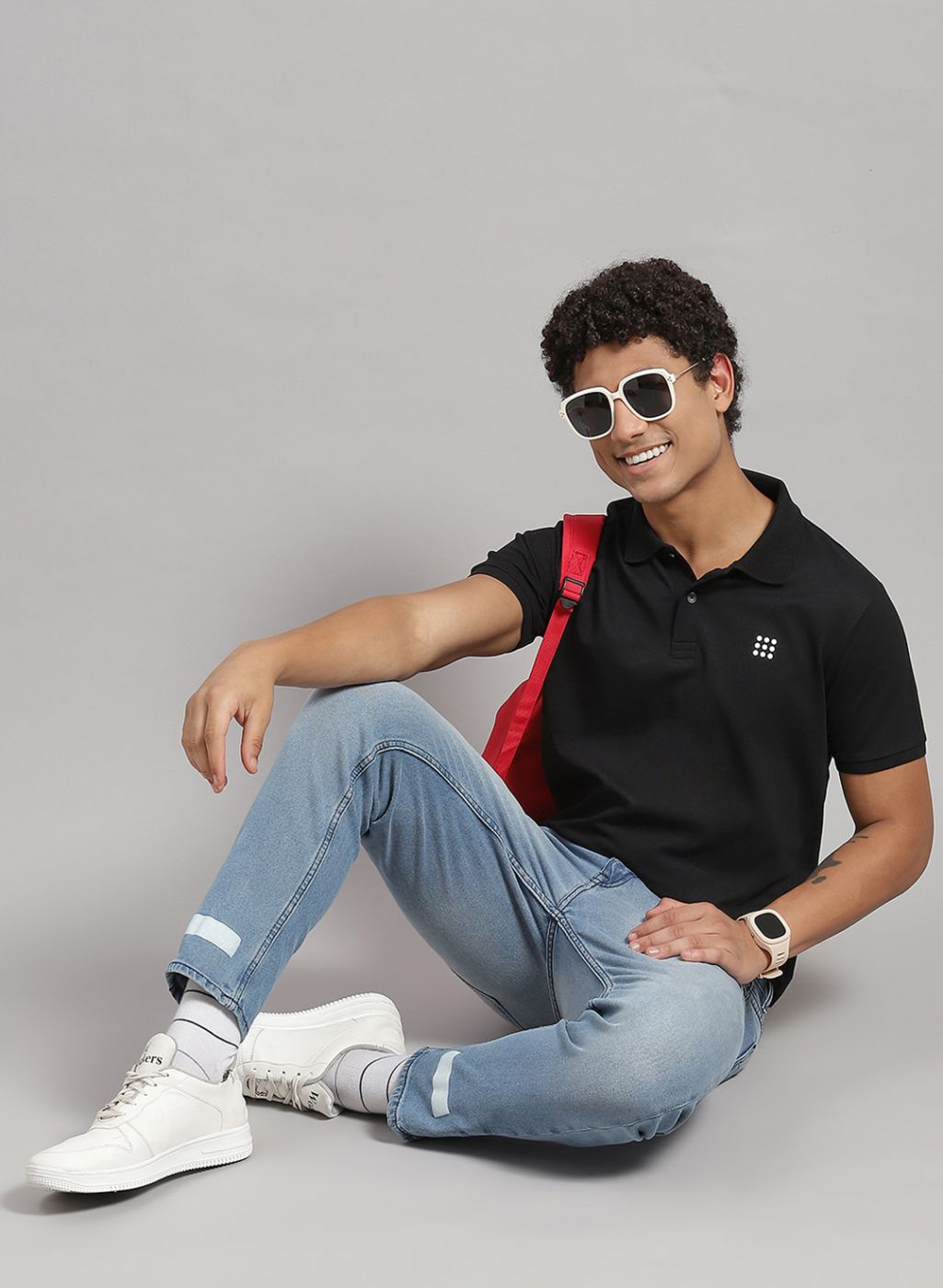 Rock.it Men Black Solid T-Shirt